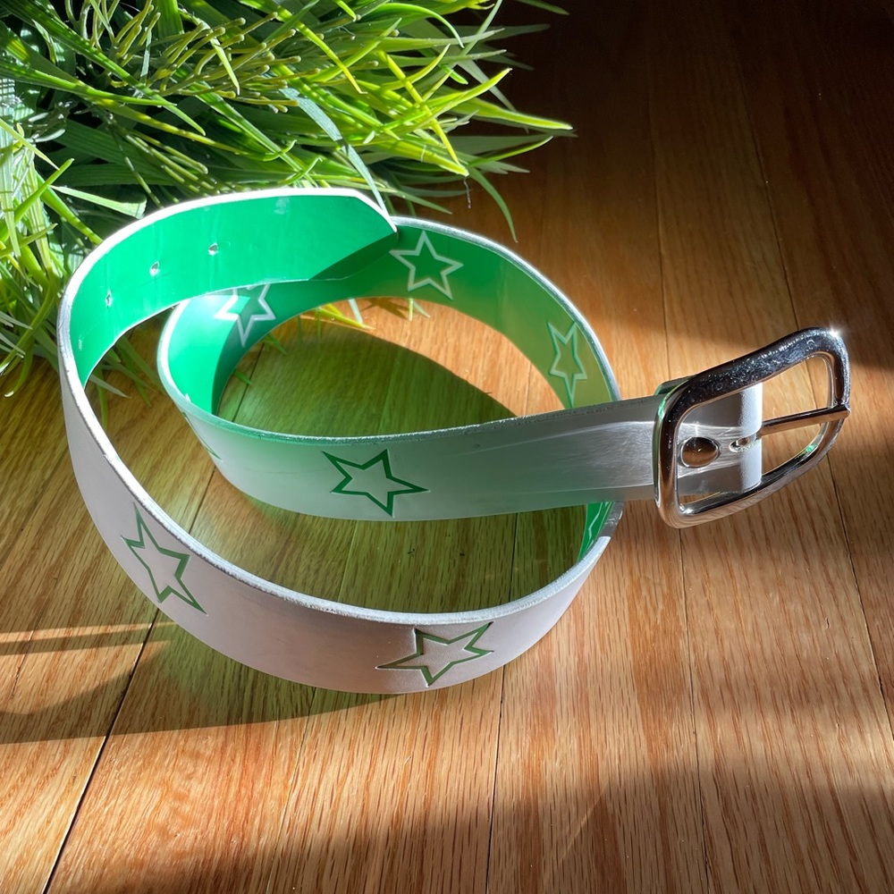 80’s Reversible Green/Wht Belt - Picture 2 of 4